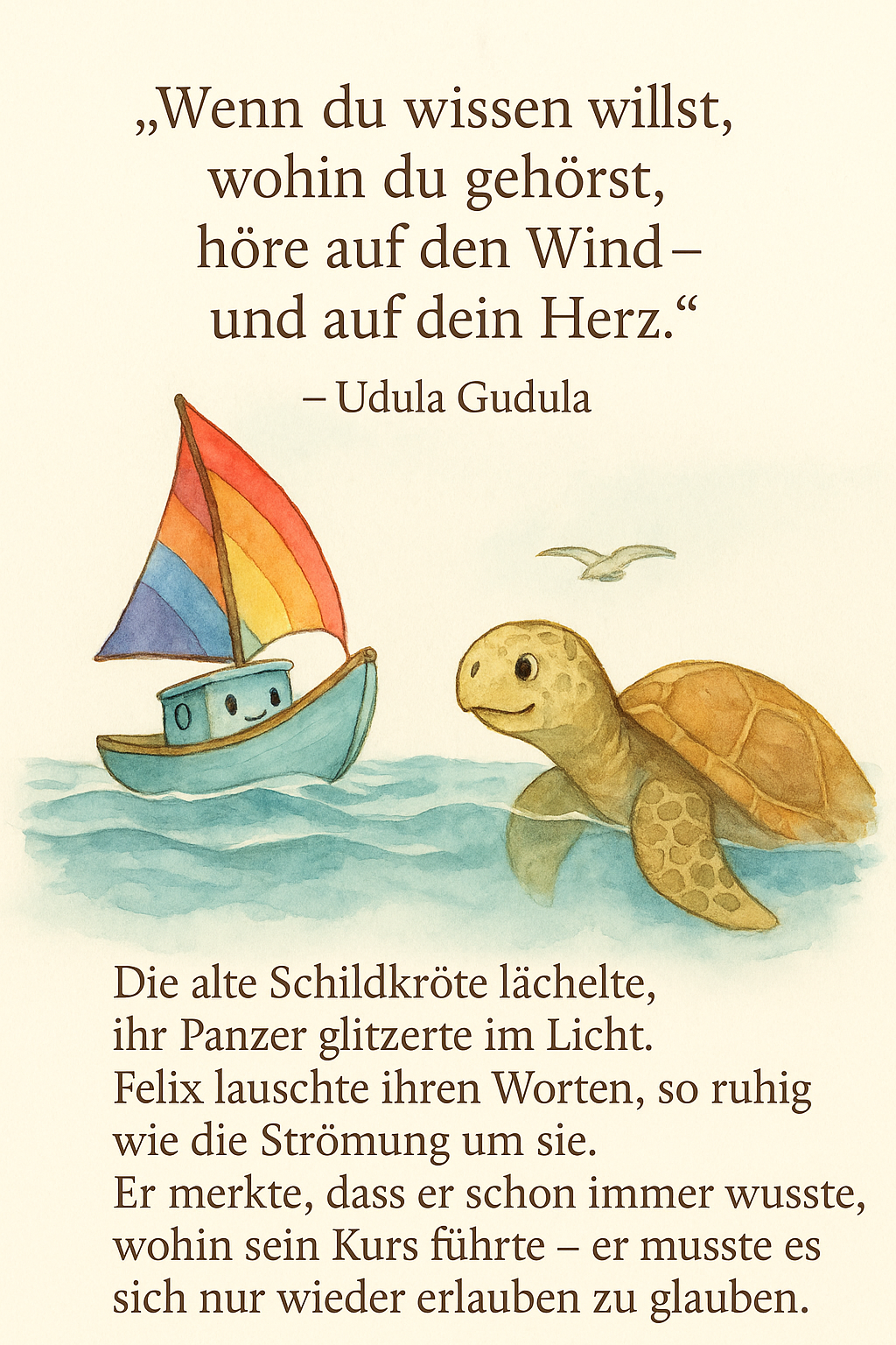 Mutmachkarte mit Udula Gudula und Felix